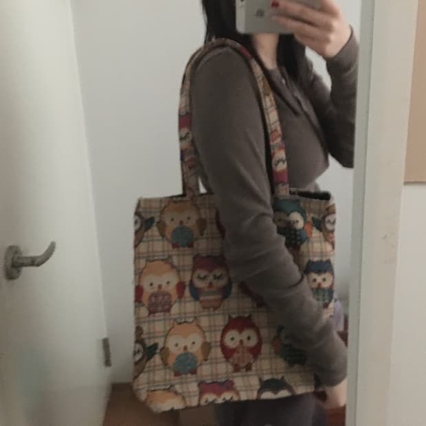 빈티지 부엉이 토트백