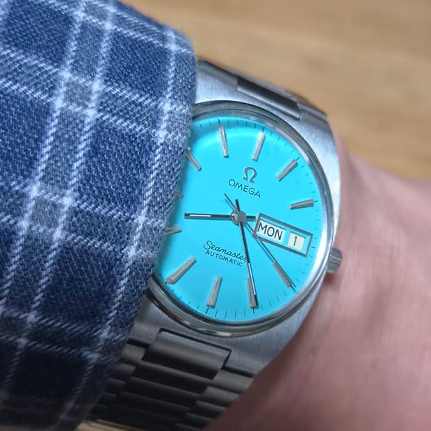 오메가씨마스터 데이데이트 오토메틱 터콰이즈블루