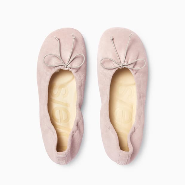 에스이오 번 발레리나 핑크 스웨이드 픗랫슈즈