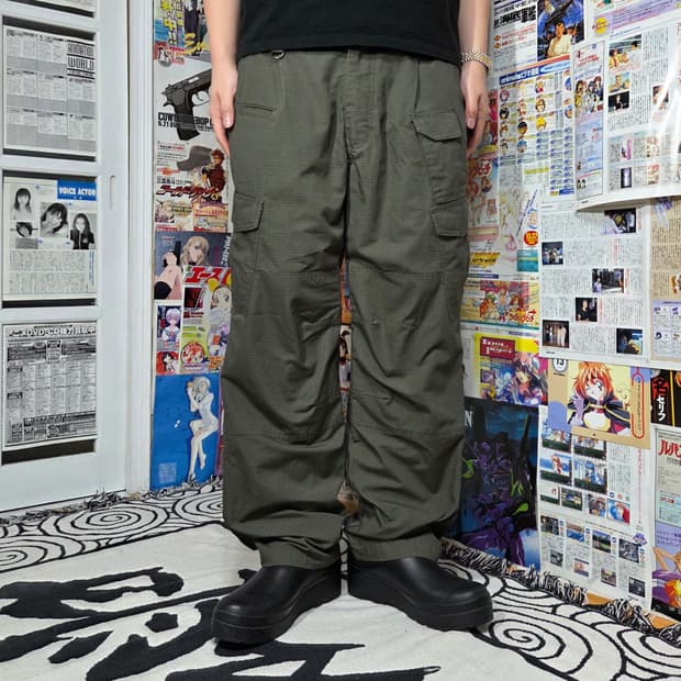 CQR 립스탑 카키 카고 팬츠