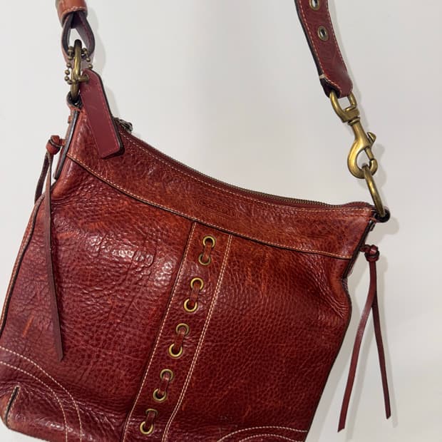 코치 레더 토트 숄더