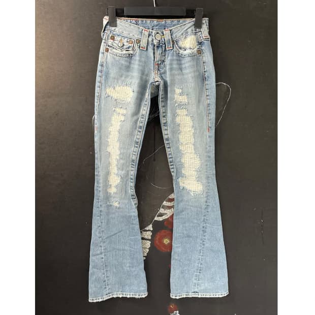 트루릴리전 조이 디트로이트 데미지 부츠컷 데님 팬츠 청바지 24