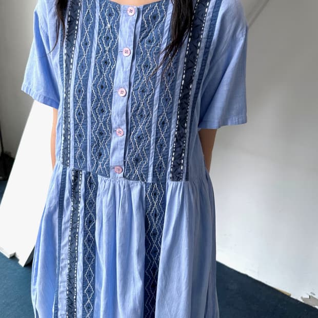 Light cotton design patch onepiece