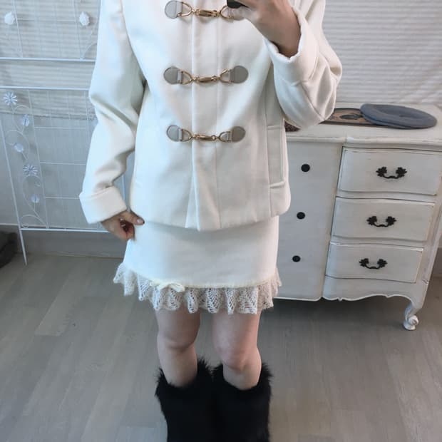 jpn vintage 후드 더플 하프코트 y2k