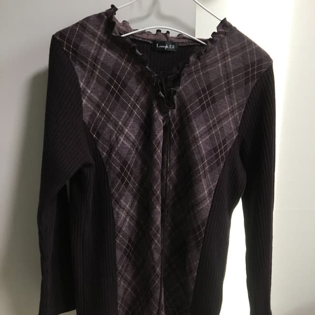 무료배송) 체크 프릴 니트