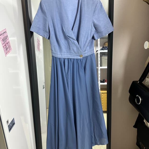 산드로 원피스 블루 랩 원피스