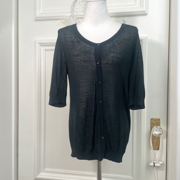 black basic summer cardigan(size-L)