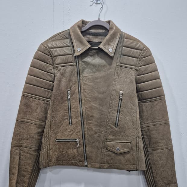 닐바렛 양가죽 브라운 레더  바이커 자켓 남성 90~95사이즈