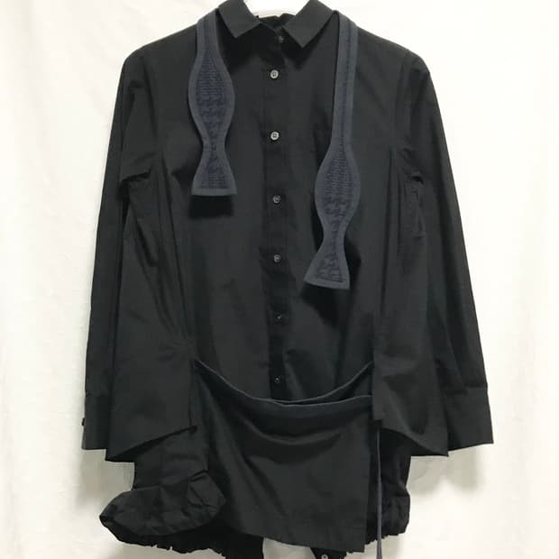 사카이 sacai 레이어드 랩 디테일 타이 셔츠