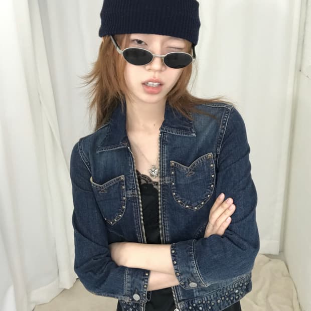 히스테릭글래머 웨스턴 스터드 7부 데님 자켓