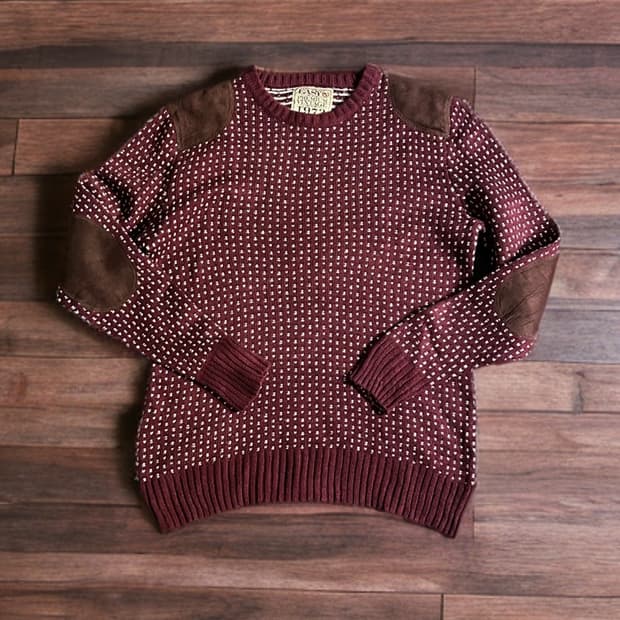 빈티지 버드아이 패턴 아크릴 니트