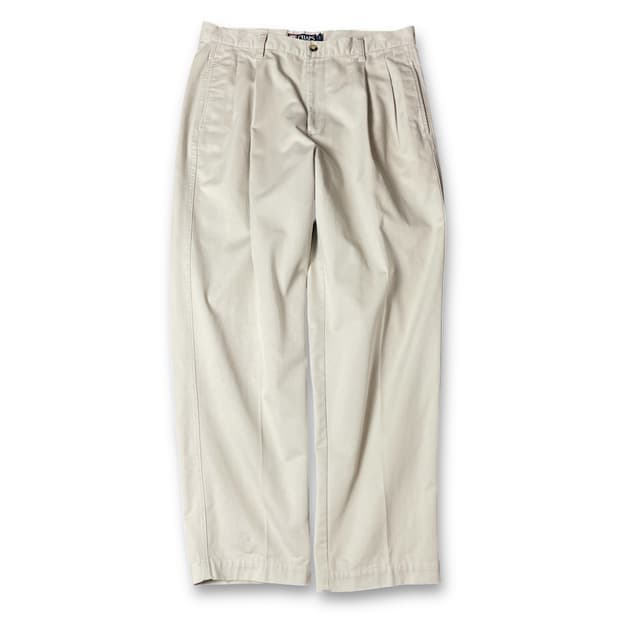 (34) 폴로 랄프로렌 챕스 아이보리 핀턱 코튼 팬츠