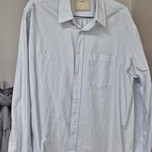 포터리 옥스포드 스트라이프 셔츠 블루 3사이즈