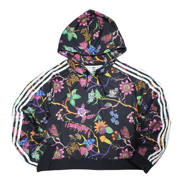 ✨ (바배) 아디다스 플로랄 기하학패턴 크롭 후드티 
