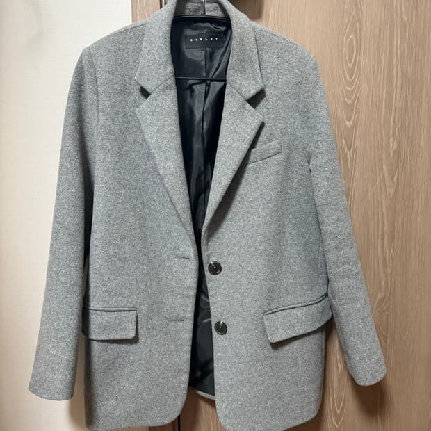 시슬리 그레이 울 정장 자캣