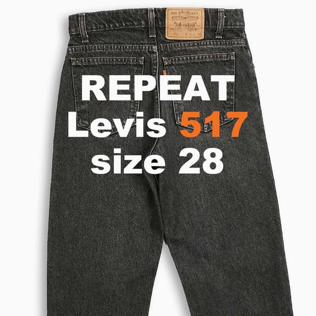 리바이스 517 오렌지탭 흑청 90s USA 28인치 OR5173026