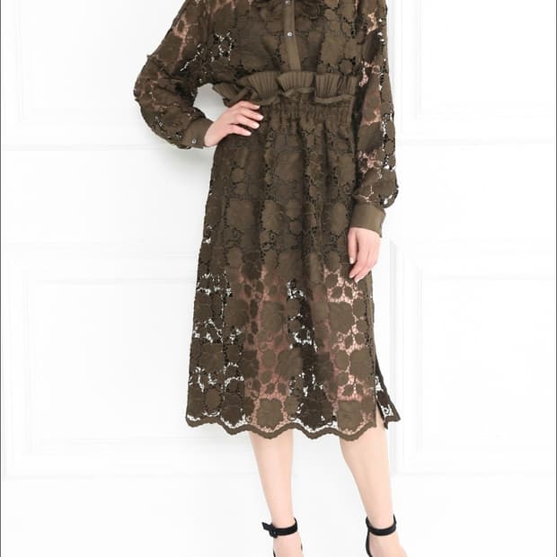 넘버투애니원 플라워 레이스 셔츠라인 롱 원피스 36사이즈