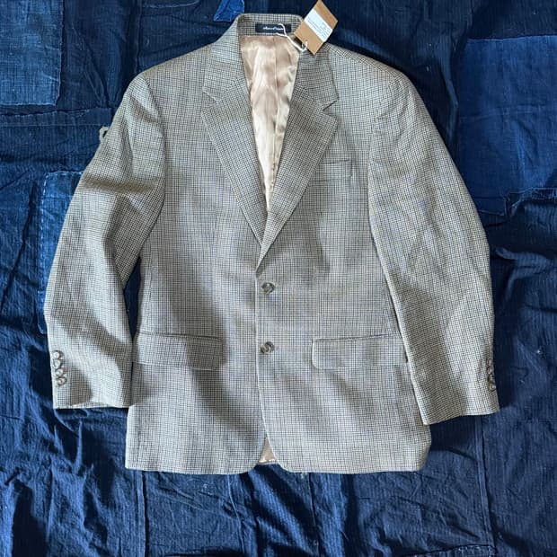 로렌 랄프로렌 울 블랜드 건 클럽 체크 자켓 38R