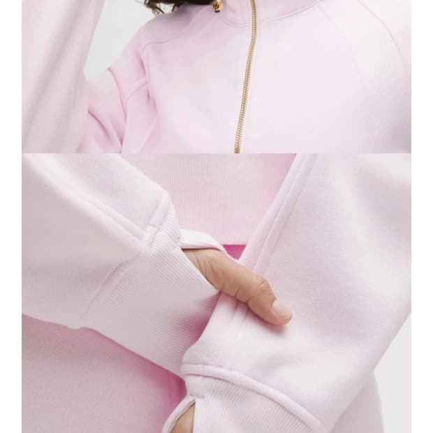 (정품/새상품) 룰루레몬 스쿠바 오버사이즈 퍼널넥 딸기우유