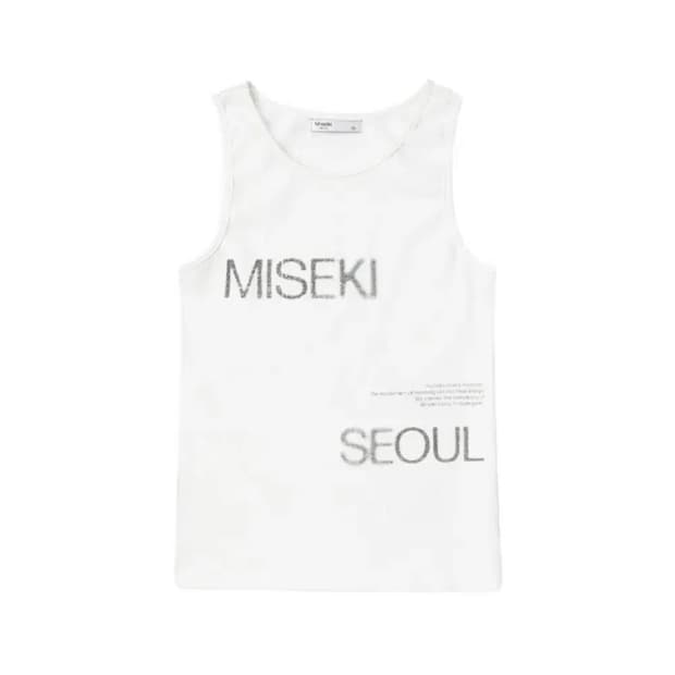 미세키서울 logo crop sleeveless (white)
