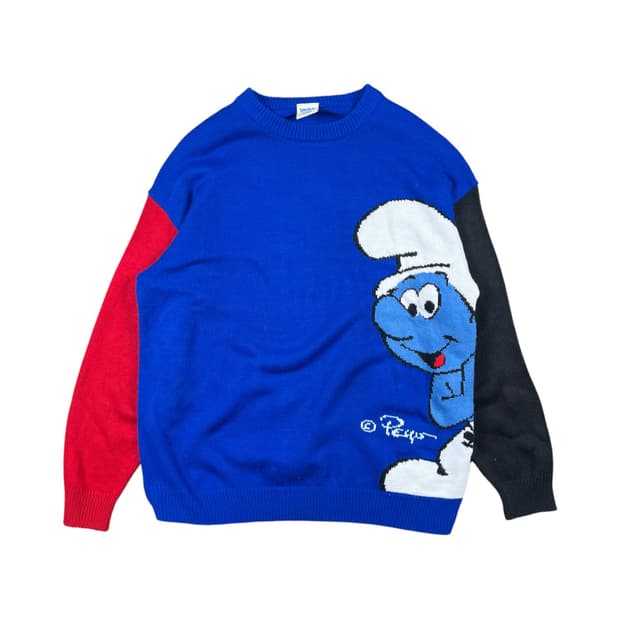 Vintage 스머프 그래픽 니트 