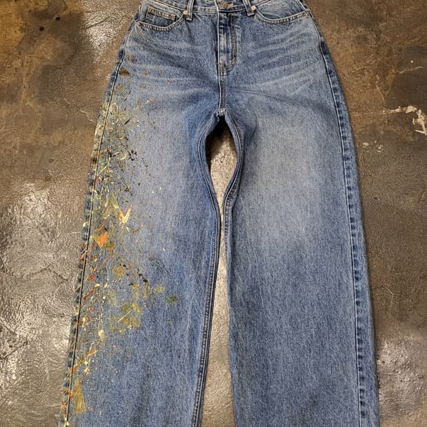 페인팅 데님 _오렌지