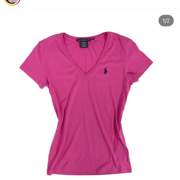 폴로 랄프로렌 josephine 조세핀 빈티지 브이넥 반팔 
