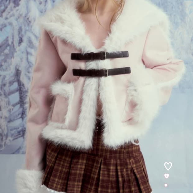 드라이로즈 몽글세일러무스탕 핑크 판매해요