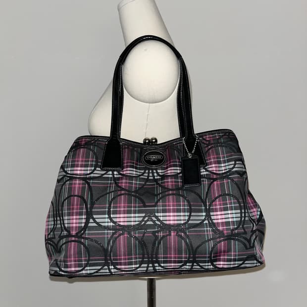 2000ss Coach Check Shoulder bag