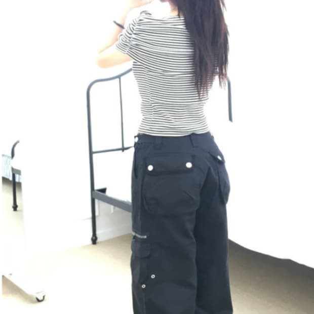 헤비브 TIM CARGO PANTS 블랙