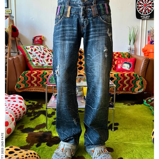90-00s Nylaus Double Waist Denim Pants