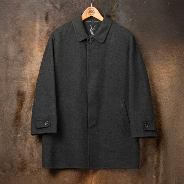 [오버95] 90s  YSL 입생로랑 뿌르옴므 울 캐시미어 하프코트 