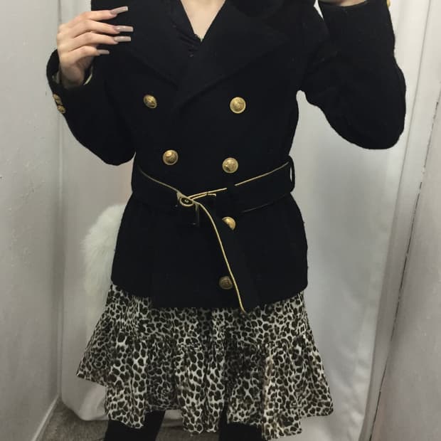 갸루 금장 버튼 코트 코디 🍩