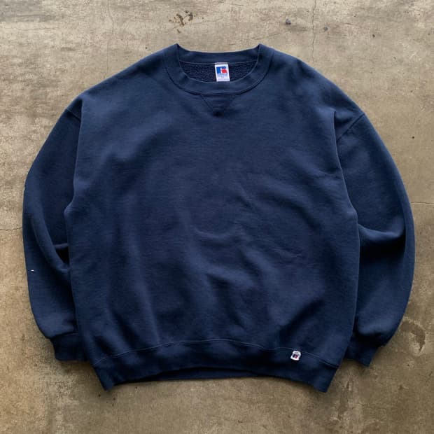 90s 러셀 애슬레틱 튜블러 스웻셔츠 네이비