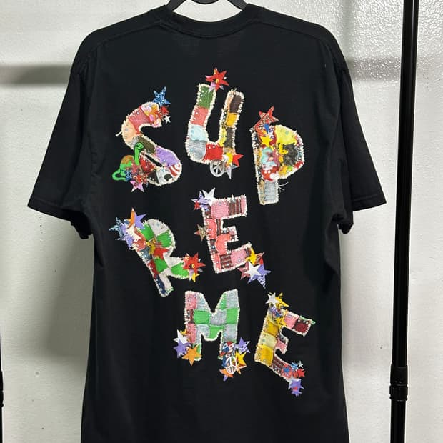 슈프림 패치워크 티셔츠 블랙 - 24SS L