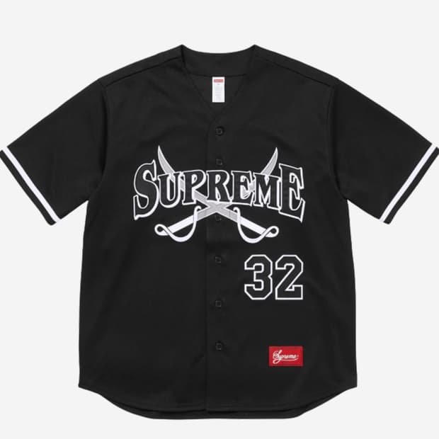 슈프림 스워즈 베이스볼 저지 블랙 - 25FW