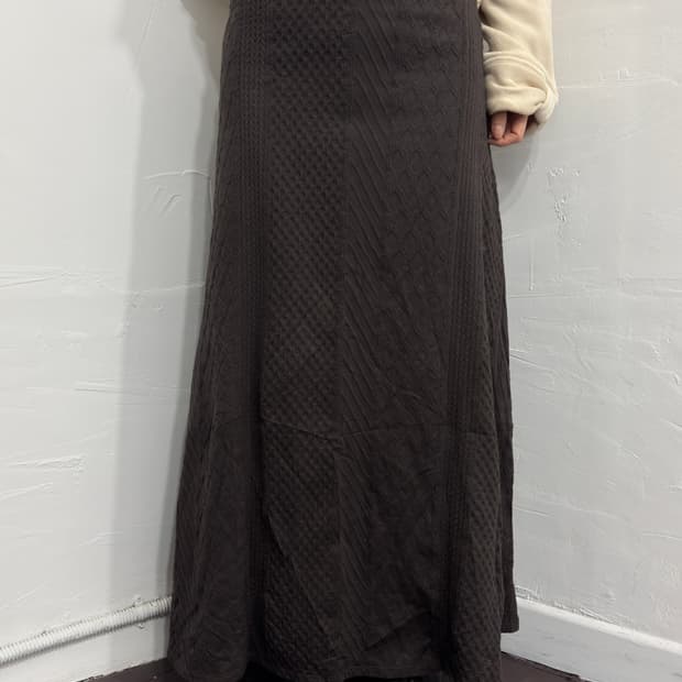 rope picnic brown design long skirt