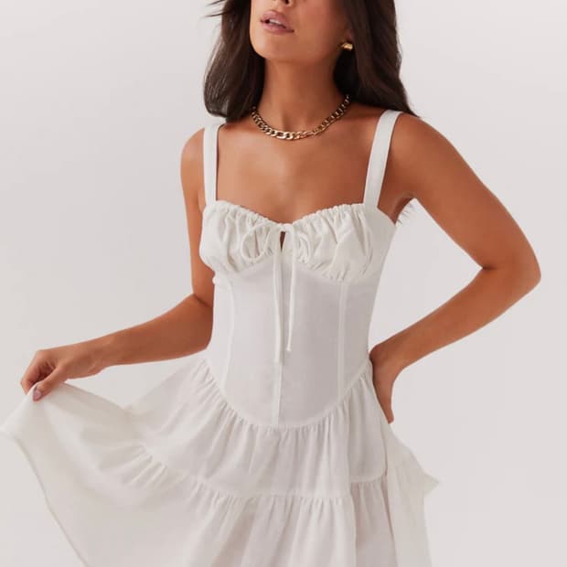 Peppermayo Lucie Linen Mini Dress - Pink