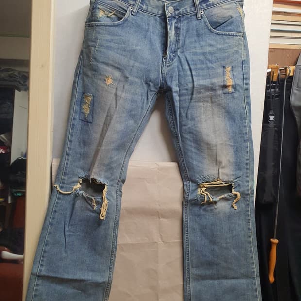 재패니즈 빈티지 워싱 무파 데님진 31