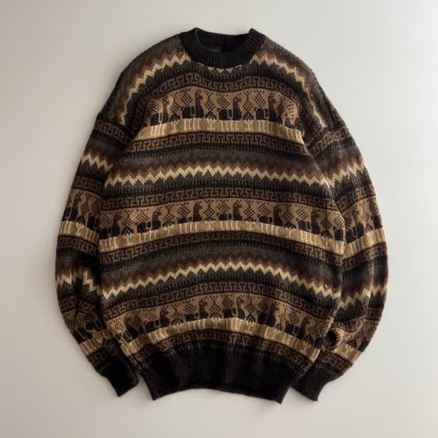 아르코히스 빈티지 패턴 알파카 니트 100 정도