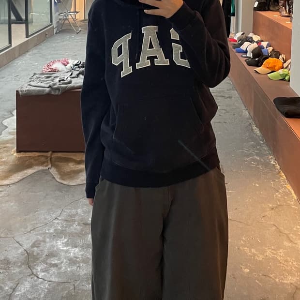 갭 네이비 빅로고 후드티 H749