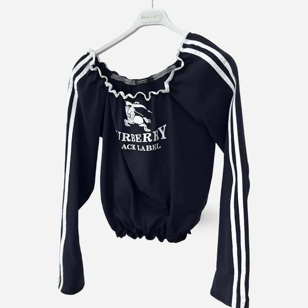Burberry Velvet Print Shirring Top