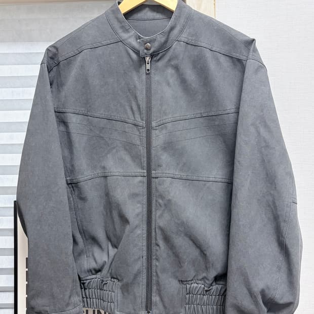 르마드 워시드 코튼 바이커 자켓 블랙 2size