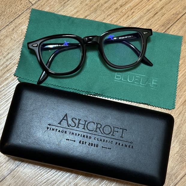 (새상품) 애쉬크로프트 긴즈버그 헤리티지 뿔테 안경 블랙 47사이즈