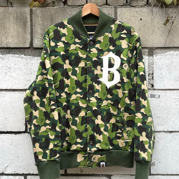 베이프 00s 아카이브 녹계 카모 og 스타디움 자켓