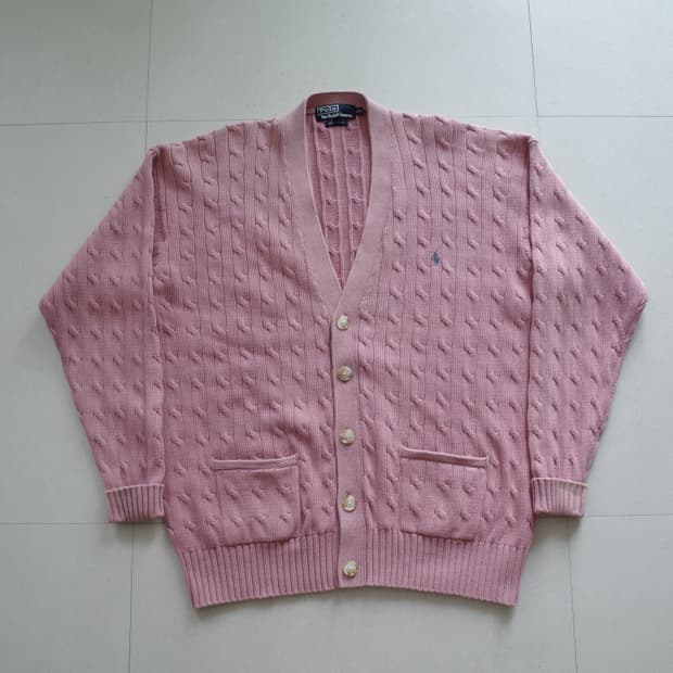 90s 폴로 랄프로렌 코튼 케이블 니트 가디건 105