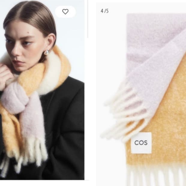 COS 코스 아크네맛 오버사이즈 모헤어머플러 