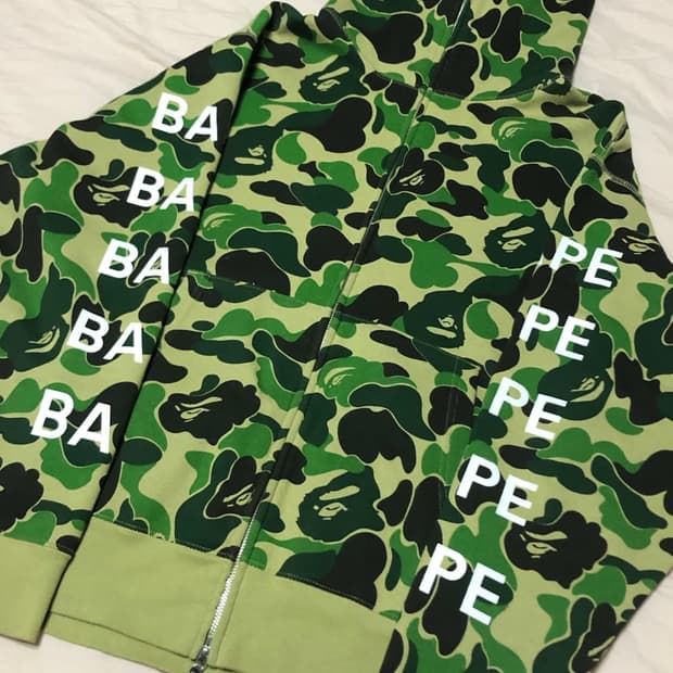 베이프 big abc camo relaxed fit full zip gr