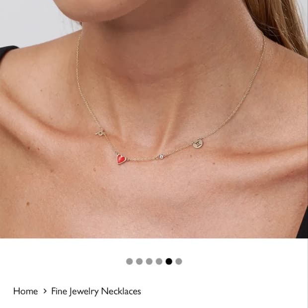 oak and luna 14k 이니셜 목걸이