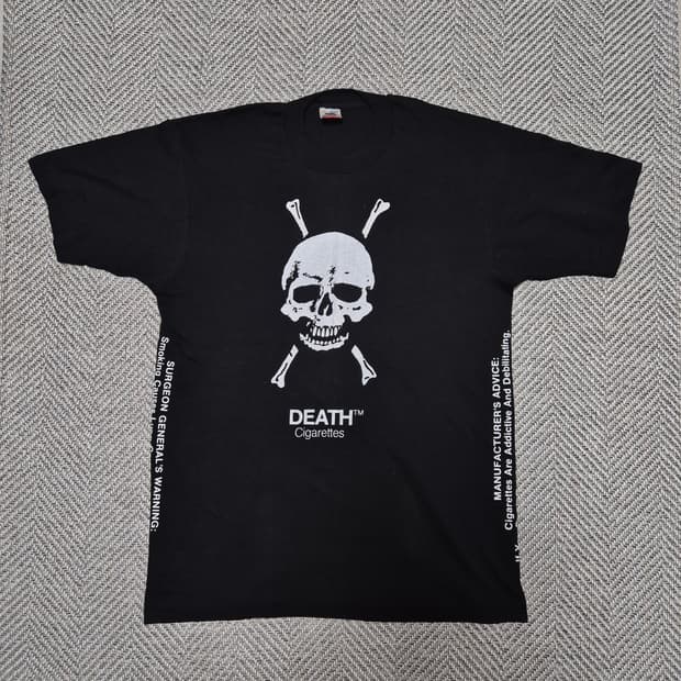 90s 빈티지 Death Cigarettes 싱글스티치 티셔츠 (L)